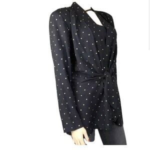 Vintage Sequel oversized jacket/blazer V-neck tie front black